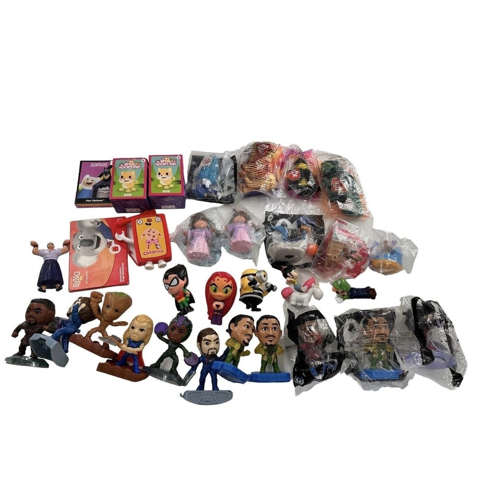 McDonalds Happy Meal Toy Lot Marvel DC Minions Disney Encanto Ty Adopt Me Figure